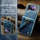 Mobcos Caseme Samsung Galaxy Z Flip 4 Horse Pu Leather Blue Fold Retro Cover Case Kickstand Rings with Hand Strap