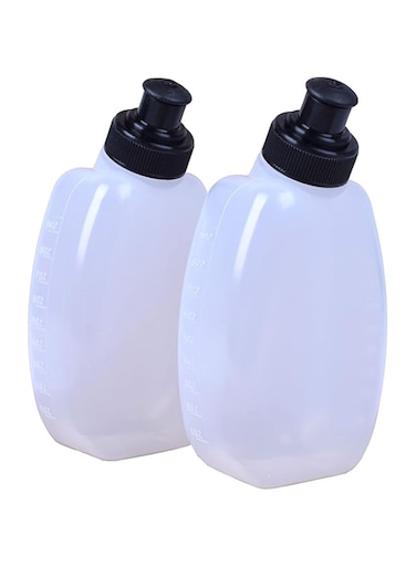 Excefore Running Bottle Bottle 2Pack 10oz Portable Leakproof Sporting Drink Water Bottle Food Grade Material for the Hydration Belt Fuel Belts Office Gym Running Workout Outdoor Sport, White