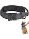 SWIUKPHE Dog Collar, Adjustable Training Nylon Dog Collar with Control Handle and Heavy Metal Buckle for Medium and Large Dogs (L, Black)