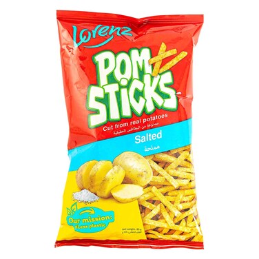 لورينز بومستيكس وجبة خفيفة من البطاطس بنكهة مملحة، 85 غرام