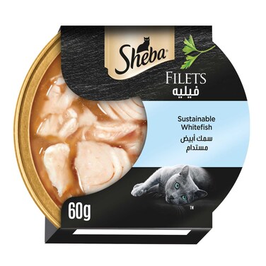 Sheba Filets with Sustainable Whitefish Flavour in Gravy Wet Food for Cat, 60g
