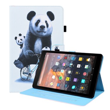 Protective Case For Amazon Kindle Fire 7 Animal Pattern Horizontal Flip Leather Case with Holder &amp; Card Slots &amp; Photo Frame &amp; Sleep / Wake-up Function (Cycling Panda)