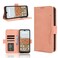 Protective Case For Consumer Cellular Iris Connect Skin Feel Calf Texture Card Slots Leather Phone Case (Pink)
