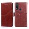Protective Case For TCL 20R 5G / Bremen / 20AX 5G Geometric Stitching Horizontal Flip Leather Phone Case (Dark Brown)