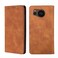 Protective Case For Sharp Aquos sense7 Plus Skin Feel Magnetic Horizontal Flip Leather Phone Case (Light Brown)