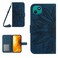 Protective Case For Wiko T10 Skin Feel Sun Flower Pattern Flip Leather Phone Case with Lanyard Inky Blue