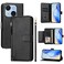 Protective Case For Itel A50C Multi-Card Slots Zipper Wallet Leather Phone Case Black