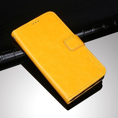 Protective Case idewei Crazy Horse Texture Horizontal Flip Leather Case with Holder &amp; Card Slots &amp; Wallet For Doogee S97 Pro Yellow