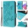 Protective Case For Blackview Color 8 / Oscal Modern 8 Embossed Rose RFID Anti-theft Leather Phone Case Light Blue