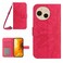 Protective Case For Sharp Aquos sense9 Skin Feel Sun Flower Embossed Flip Leather Phone Case with Lanyard Rose Red