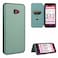Protective Case For Kyocera Basio 4 KYV47 Carbon Fiber Texture Horizontal Flip TPU + PC + PU Leather Case with Card Slot Green