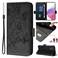 Protective Case For TCL 403 Embossed Rose RFID Anti-theft Leather Phone Case Black