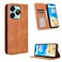 Protective Case For Umidigi G6 5G Magnetic Buckle Retro Texture Leather Phone Case Brown