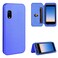 Protective Case For Rakuten mini Carbon Fiber Texture Horizontal Flip TPU + PC + PU Leather Case with Card Slot Blue