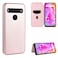 Protective Case For TCL 10 Lite Carbon Fiber Texture Horizontal Flip TPU + PC + PU Leather Case with Card Slot Pink