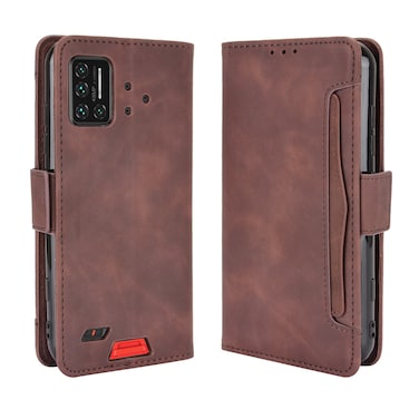 Protective Case For UMIDIGI Bison Wallet Style Skin Feel Calf Pattern Leather Case with Separate Card Slot Brown