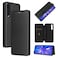 Protective Case For Rakuten Big Carbon Fiber Texture Horizontal Flip TPU + PC + PU Leather Case with Card Slot Black