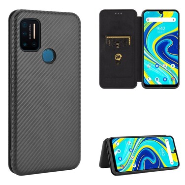 Protective Case For UMIDIGI A7 Pro Carbon Fiber Texture Horizontal Flip TPU + PC + PU Leather Case with Card Slot Black