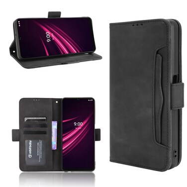 Protective Case For T-Mobile REVVL V+ 5G Skin Feel Calf Pattern Horizontal Flip Leather Case with Holder &amp; Card Slots &amp; Photo Frame Black
