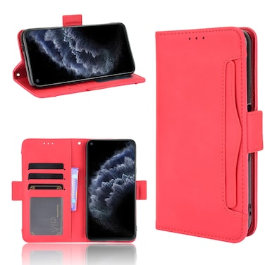 Protective Case For Cubot C30 Skin Feel Calf Texture Horizontal Flip Leather Case with Holder &amp; Card Slots &amp; Photo Frame Red