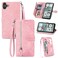Protective Case For Nothing CMF Phone 1 Embossed Flower Zipper Leather Phone Case Pink