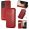 Protective Case For TCL 40 Nxtpaper 5G Cubic Grid Pressed Magnetic Leather Phone Case Red