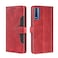 Protective Case For TCL 20 5G / 20L Skin Feel Straw Hat Magnetic Buckle Leather Phone Case Red