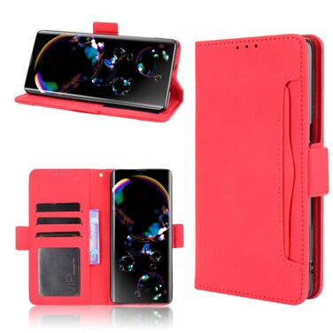 Protective Case For Sharp Aquos R6 Skin Feel Calf Pattern Horizontal Flip Leather Case with Holder &amp; Card Slots &amp; Photo Frame Red