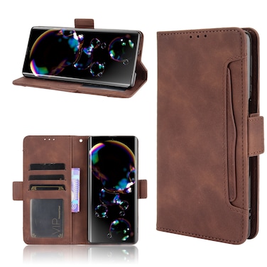 Protective Case For Sharp Aquos R6 Skin Feel Calf Pattern Horizontal Flip Leather Case with Holder &amp; Card Slots &amp; Photo Frame Brown