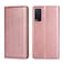 Protective Case For TCL 205 Pure Color Magnetic Leather Phone Case Rose Gold