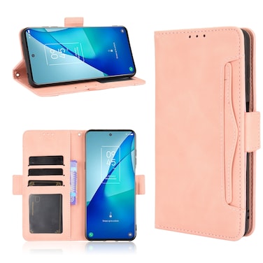 Protective Case For TCL 20 5G / 20S Skin Feel Calf Pattern Horizontal Flip Leather Case with Holder &amp; Card Slots &amp; Photo Frame Pink