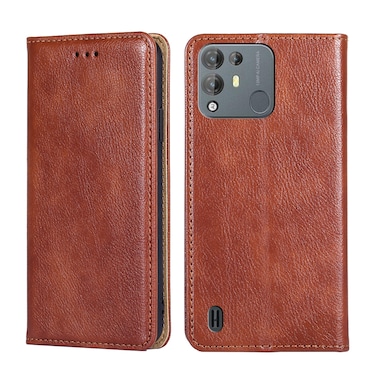Protective Case For Blackview A55 Pro Pure Color Magnetic Leather Phone Case Brown