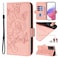 Protective Case For TCL 505 Embossed Rose RFID Anti-theft Leather Phone Case Pink