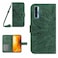 Protective Case For TCL 20S / 20 5G / 20L / 20L+ Skin Feel Sun Flower Pattern Flip Leather Phone Case with Lanyard Green
