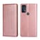 Protective Case For TCL 20B 6159K Pure Color Magnetic Leather Phone Case Rose Gold