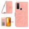 Protective Case For TCL 20 R/20 AX 5G/Bremen 5G Skin Feel Sun Flower Pattern Flip Leather Phone Case with Lanyard Pink