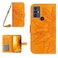 Protective Case For TCL 30 SE/30E/306/305 Skin Feel Sun Flower Pattern Flip Leather Phone Case with Lanyard Yellow