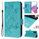 Protective Case For TCL 303 Embossed Rose RFID Anti-theft Leather Phone Case Light Blue