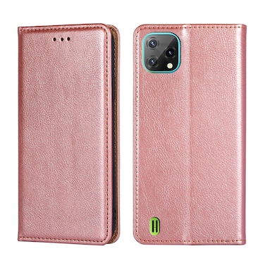 Protective Case For Blackview A55 Pure Color Magnetic Leather Phone Case Rose Gold