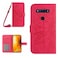 Protective Case For TCL 10 SE Skin Feel Sun Flower Pattern Flip Leather Phone Case with Lanyard Rose Red