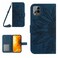 Protective Case For T-Mobile Revvl 6 Pro 5G Skin Feel Sun Flower Pattern Flip Leather Phone Case with Lanyard Inky Blue