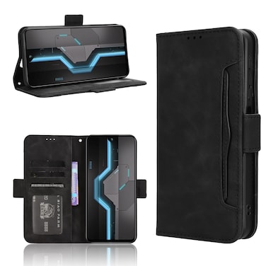 Protective Case For itel P65 4G Skin Feel Calf Texture Card Slots Leather Phone Case Black