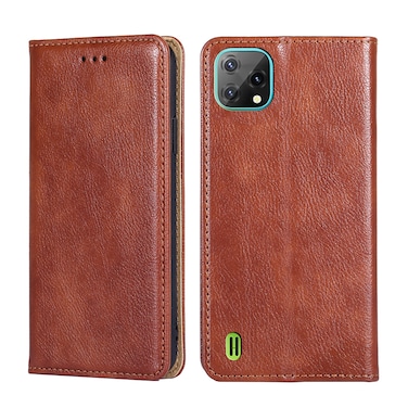 Protective Case For Blackview A55 Pure Color Magnetic Leather Phone Case Brown