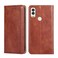 Protective Case For Kyocera Android One S9 / Digno Sanga Edition Pure Color Magnetic Leather Phone Case Brown