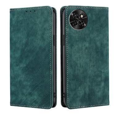 Protective Case For Itel S23 4G RFID Anti-theft Brush Magnetic Leather Phone Case Green