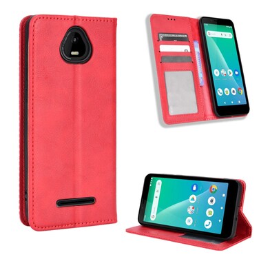 Protective Cover For Schok Volt SV55 / SV55216 Magnetic Buckle Retro Texture Leather Phone CaseRed