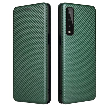 Protective Cover For LG Stylo 7 5G Carbon Fiber Texture Horizontal Flip TPU + PC + PU Leather Case with Card SlotGreen