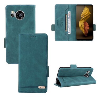Protective Cover For Sharp Aquos Sense 7 Magnetic Clasp Leather Phone CaseGreen