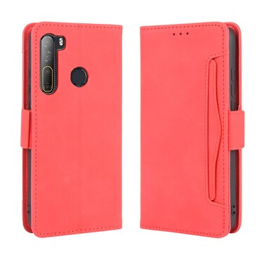 Protective Cover For HTC Desire 20 Pro Wallet Style Skin Feel Calf Pattern Leather Case ，with Separate Card SlotRed