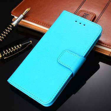 Protective Cover For Sharp Aquos R6 Crystal Texture Leather Phone Case Light Blue